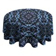 thumbnail image 4 of Round Waterproof Tablecloth 60×60 Inch, Boho Style Reusable Indoor/Outdoor Durable Table Cover for Party Kitchen Dinner Room Decor, 4 of 6