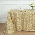 thumbnail image 2 of Efavormart 90"x156" Rectangle Leaf Petal Taffeta Tablecloth - Decorative 3D Leaf Ruffle Table Cover for Forest Party, Wedding, Event, Dessert Tables - Champagne, 2 of 11