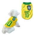 thumbnail image 1 of Dog Clothes Football T-shirt Dogs Costume National Soccer 2018 World Cup FIFA Jersey for Pet Brazil, 1 of 5