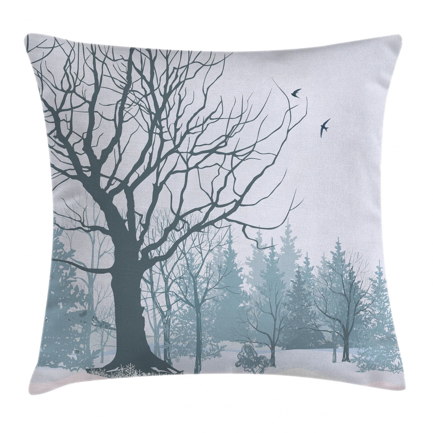 Apartment Decor Throw Pillow Cushion Cover, Winter Theme A Tree without