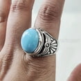 thumbnail image 4 of Turquoise Ring, Silver Jewelry, 925 Silver Ring, Father's Day, AAA Natural Turquoise, December Birthstone Ring, Heavy Mens Ring, Spiritual Healing Gemstone, Christmas, Tiny Mens Ring, 4 of 5