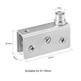thumbnail image 2 of Ajustable Vidrio Puerta Bisagras Abrazadera, Inoxidable Acero Gabinete Pivote Bisagra Clip para 8-10mm Grosor Vidrio 52x16x26mm, 1 Par, 2 of 3