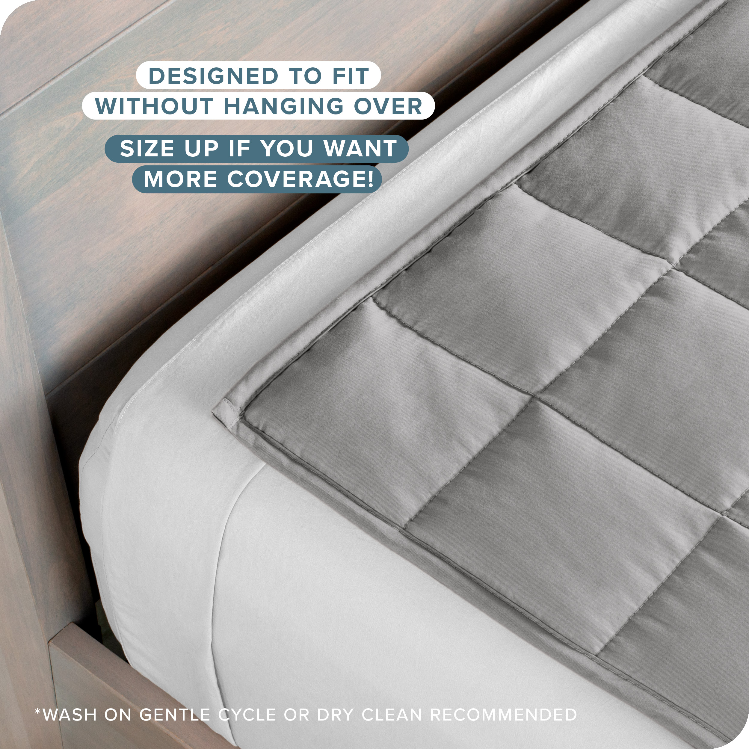 Bare Home 17 lb Weighted Blanket for Adults, 60" x 80", Gray photo 3