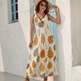 thumbnail image 2 of Autumn Harvest Maple Leaves Thanksgiving Sleeveless Dress Female Clothing Dress Women Summer 2025 Dress, 2 of 7