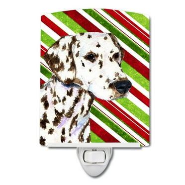 Carolines Treasures Dalmatian Candy Cane Holiday Christmas Ceramic Night Light 6x4x3 multicolor