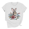 thumbnail image 6 of Mifsaly Short Sleeve T-Shirts Women Leopard Print Easter Bunny Floral Graphic Cotton tops Soft Breathable Relaxed Fit Casual Summer Tees S, 6 of 6
