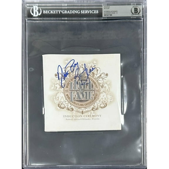 Ric Flair Signed 2008 WWE Hall of Fame Program 16417280 Auto 10 Nature Boy