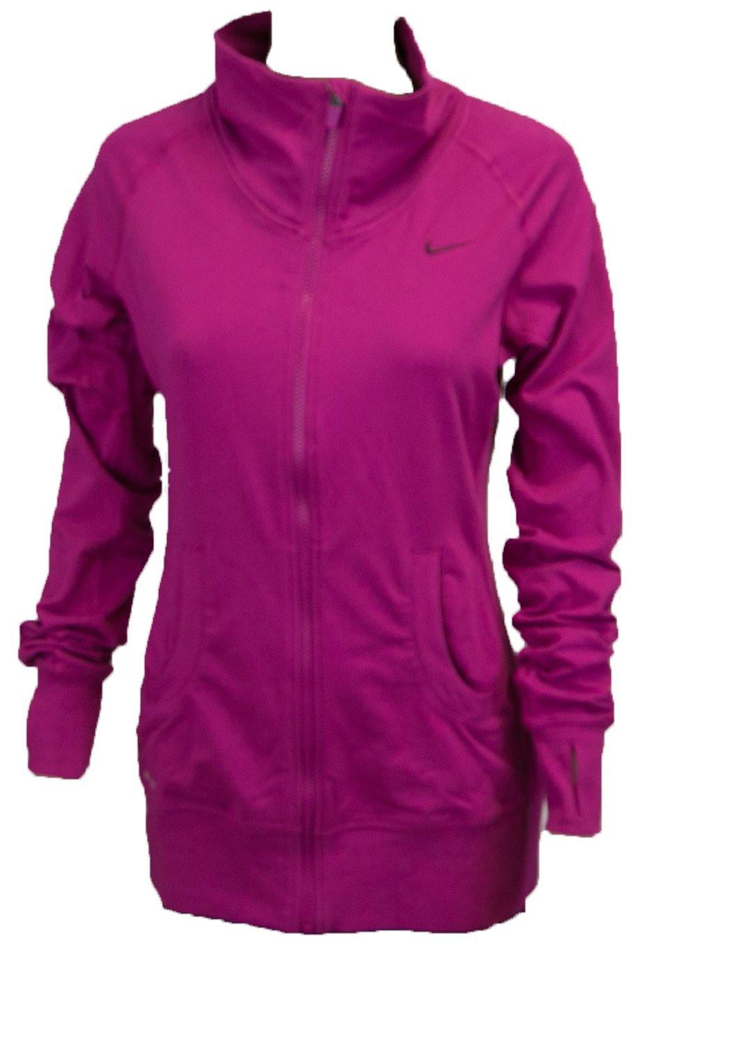 Nike Womens Dri Fit Long Sleeved Running Jacket Magenta - Walmart.com