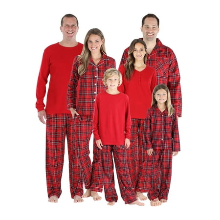 

SleepytimePjs Christmas Family Matching Red Plaid Flannel Pajama Sets