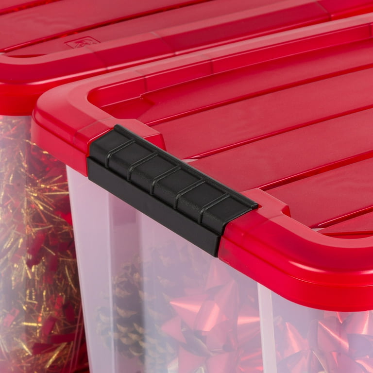 IRIS USA 20 Qt. Plastic Storage Bins with Lids Clear Latching Stackable Totes 4Pk