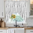 thumbnail image 6 of Black Branches Swag Valances for Windows, Kitchen Window Curtains Over Sink, Modern Abstract Art Forest Silhouettes Window Treatment Curtains for Living Room/Bedroom Curtains 2 Panel Sets 36"x45", 6 of 8