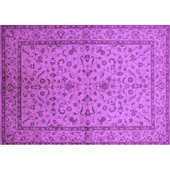 Ahgly Company Indoor Rectangle Oriental Purple Traditional Area Rugs, 8' x 10'