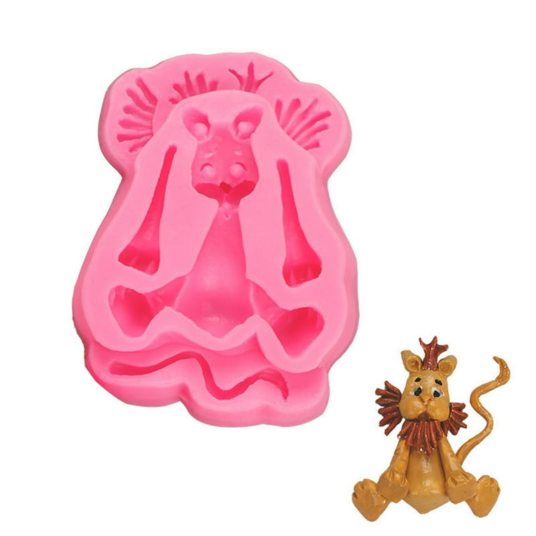 Animals Silicone Mold Fondant, Lion, Elephant, Giraffe, Monkey, Rabbit 