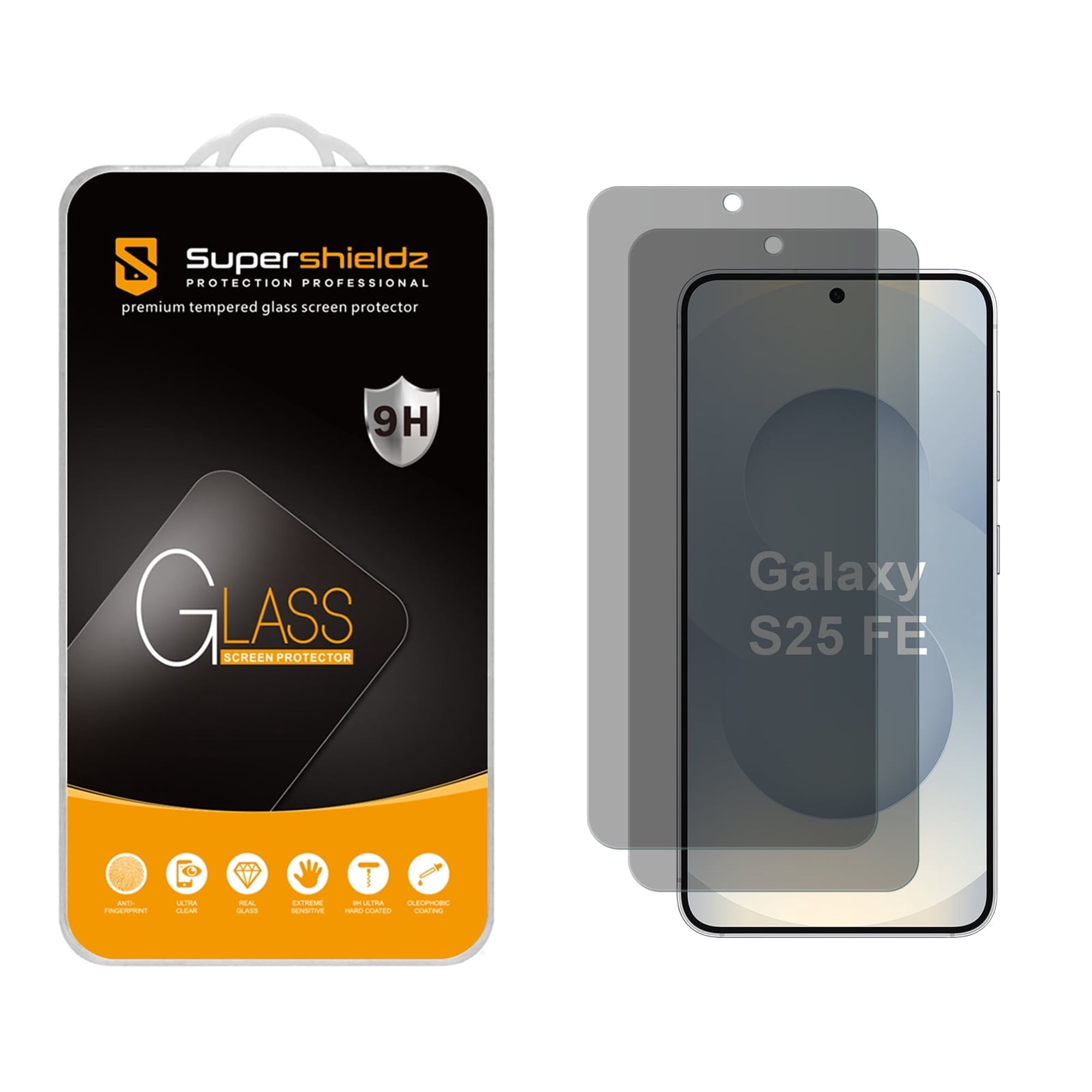 (2 Pack) Supershieldz (Privacy) Anti Spy Screen Protector Designed for Samsung Galaxy S26 FE/ S25 FE, Tempered Glass, Anti Scratch, Bubble Free