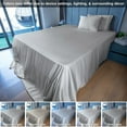 thumbnail image 6 of Home Prides Queen Fitted Bamboo Sheet - 100% Bamboo Viscose, Silky Soft Cooling & Breathable Bamboo Bed Sheets, 1-Piece, 15” deep Pocket, Oeko-Tex Certified, Smoky Gray, 6 of 6