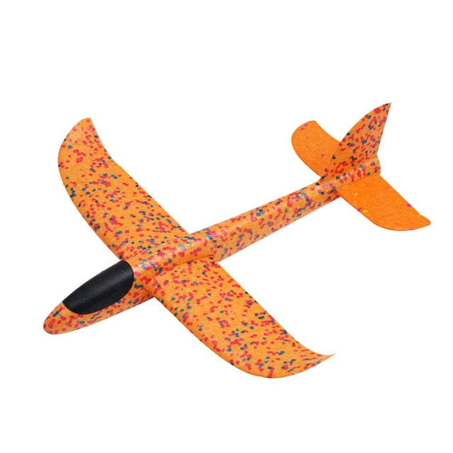 Children Hand Throw Stunt Aircraft Double Holes Soaring Circling Airplane Model Falling Resistant Toy 35cm