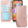 thumbnail image 5 of Wallet Case for Samsung Galaxy A11 with Card Holder Slots,Kickstand Phone Cover Premium Leather Magnetic Closure Slim Flip Shockproof Wrist Strap Case for Samsung Galaxy A11 6.4",Rosegold, 5 of 14