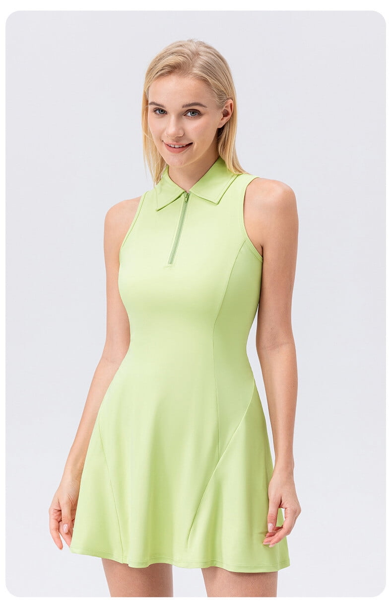 Women Tennis Dress Fitness Athletic Quick Dry Breathable Sports One Piece Dress