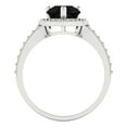 thumbnail image 4 of 2.36 ct Pear Cut Natural Onyx with Simulated Diamond Halo Accents 14K White Gold Womens Engagement Ring, 4 of 5