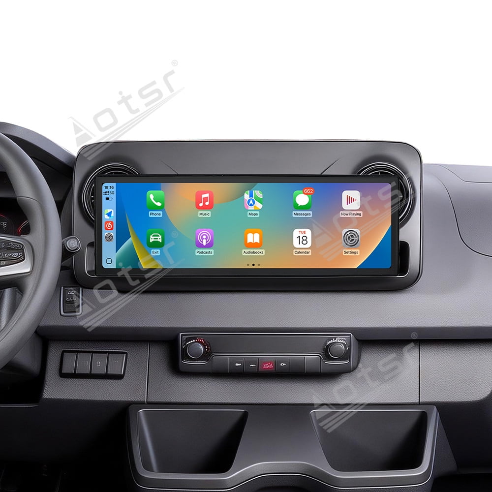 Aotsr 14.9 inch Car Radio Stereo for Mercedes Benz Sprinter 2018-2026 Android 15 Carplay Multimedia Video Player Screen GPS Navigation Head Unit