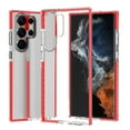 thumbnail image 2 of For Samsung Galaxy S23 Ultra Slim Fit Transparent Plastic TPU Protective Silicone Hard Back PC Hybrid Shockproof Cover ,Xpm Phone Case [ Clear / Red ], 2 of 6