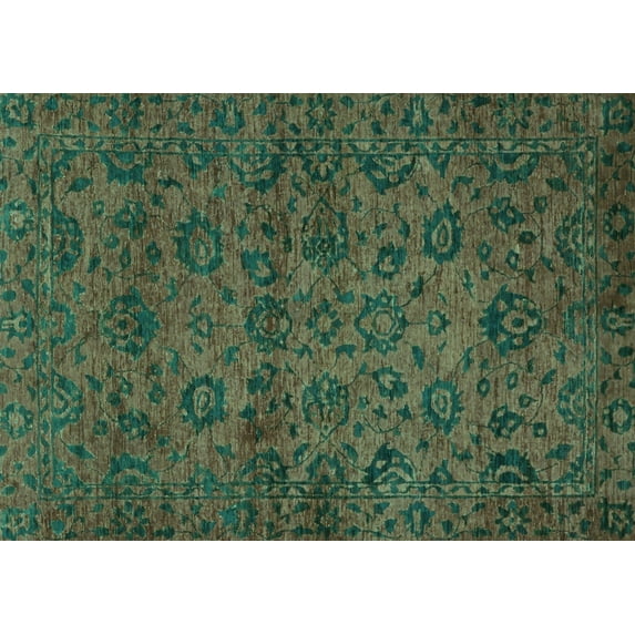 Ahgly Company Indoor Rectangle Abstract Light Blue Modern Area Rugs, 6' x 9'