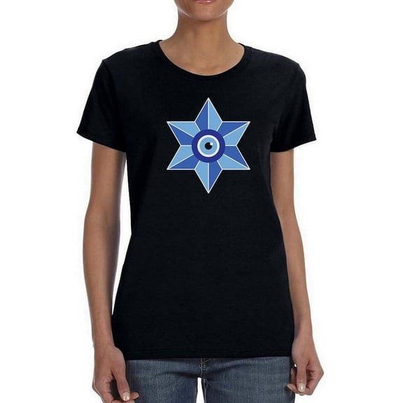 Nazar Eye Over North Star Wt Shaped T-Shirt Women -Image by Shutterstock, Female XX-Large