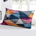 thumbnail image 5 of Colorful Shabby Rhombus Throw Pillow Cover 24 x 36 Inch Decorative Pillow Cover Vintage Abstract Art Lumbar Pillowcase Seasonal Rectangle Cushion Case for Couch Sofa Bed Living Room, 5 of 7