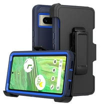 NIFFPD Pixel 7 Pro Case with Belt-Clip Holster, Heavy Duty Drop Protection Shockproof Protective for Google Pixel 7 Pro Case Dark blue&Blue
