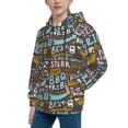 thumbnail image 2 of Fotbe Barbeque Pattern Youth Pullover Hooded Sweatshirt, Boys Hoodie, Kangaroo Pocket Hoodie for Kids Girls -X-Large, 2 of 6