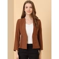 thumbnail image 3 of INSPIRE CHIC Women's Workwear Zipper Collarless Cropped Blazer, 3 of 6