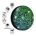 thumbnail image 4 of Gukieu Green Disco Lights Print Car Tire Cover, Adjustable Waterproof and Dustproof Tire Protection Cover, Suitable for SUV, Truck, Van-17 inch, 4 of 6