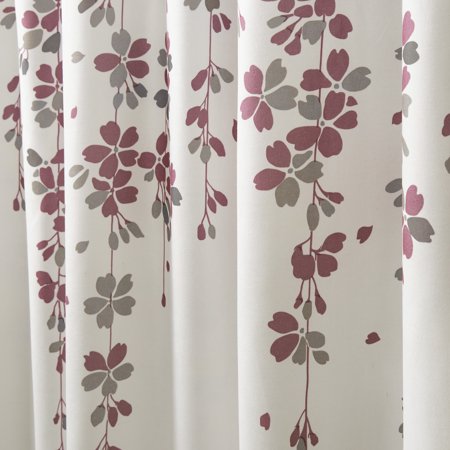 Weeping Flower Shower Curtain Purple - Lush D&eacute;cor: Botanical Design, Microfiber, Machine Washable