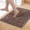 thumbnail image 2 of Unique Bargains Non Slip Absorbent Chenille Bathmat Washable Soft Bath Rug Brown 20" x 30", 2 of 7