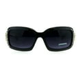 thumbnail image 2 of Womens Crucifix Jewel Iced Out Rhinestone Rectangular Butterfly Sunglasses Black Smoke, 2 of 4