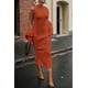 thumbnail image 3 of PRETTYGARDEN Conjunto de Punto de 2 Piezas Otoño Vestido Naranja Talla M, 3 of 8