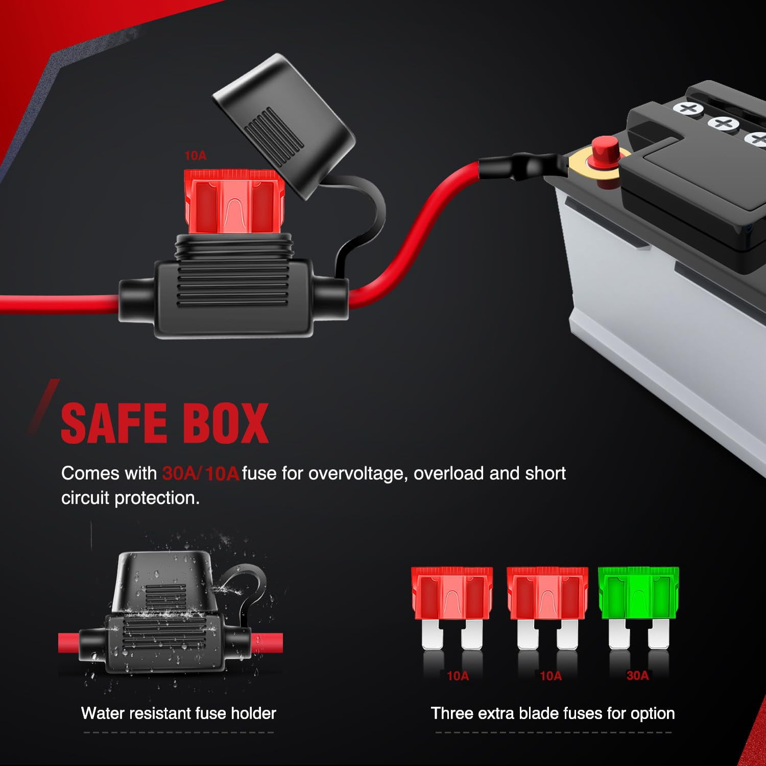 Nilight Waterproof 12V Relay with Switch & Wiring Harness Kit for Off Road & LED Work Lights
