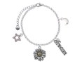 thumbnail image 2 of Delight Jewelry Two-tone Large Daisy Flower Silvertone Dream Big Charm Bracelet, 7.5+2" Extender, 2 of 4