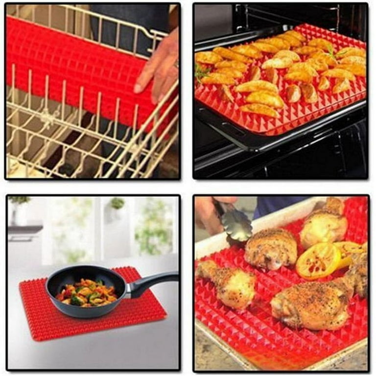 2Pcs Silicone Baking Mat Pyramid Pan,16'' x 11'' Non-Stick Food