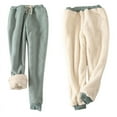 thumbnail image 4 of Pantalones deportivos gruesos de lana de cordero de invierno, pantalones casuales con forro polar para pies pequeños, pantalones sueltos, pantalones de algodón de talla grande, pantalones de mujer, 4 of 5