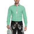 thumbnail image 3 of Shirts for Men Long Sleeve Plaid Embroidery Oktoberfest Tops Comfortable Loose Fit Button Down Collared Men Dress Shirt, 3 of 9