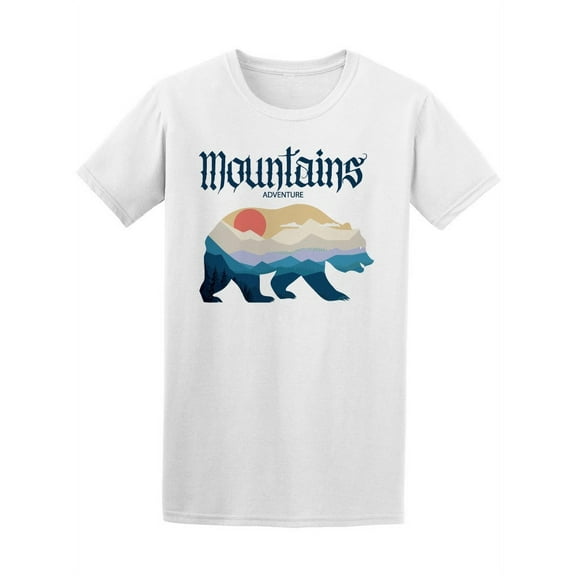 Mountains Bear Silhouette T-Shirt Men -Image by Shutterstock, Male x-Large