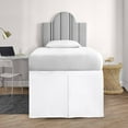 thumbnail image 2 of 46 Inch Drop Full XL Size Dorm Bed White Solid Bed Skirt Lightweight Pleated Pattern Split Corner Premium Hotal Quality With Flexible Elastic & Fade Resistent, 2 of 6