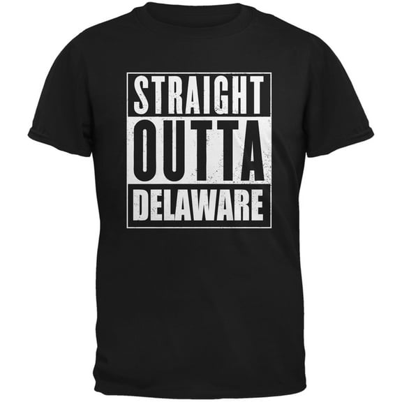 Straight Outta Delaware Black Adult T-Shirt - Large
