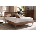 thumbnail image 1 of Skyline Decor Ash Wanut Finished Wood and Synthetic Rattan King Size Platform Bed with Wrap-Around Headboard, 1 of 3