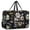 Black-1, variant on For Spirit Airlines Personal Item Bag 18x14x8 Inch, Floral Weekender Travel Bag, Foldable Travel Duffel Bag Underseat Carry on Bag with Luggage Sleeve for Women and Men 30L