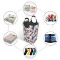 thumbnail image 5 of LNWH Vintage Watercolor Coconut Tree Pattern Laundry Basket, 50L Large Capacity Foldable Laundry Hamper, 5 of 6