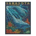 thumbnail image 2 of Sarasota, Florida, Dolphin Paper Mosaic (1000 Piece Puzzle, Size 19x27, Challenging Jigsaw Puzzle for Adults and Family, Made in USA), 2 of 4