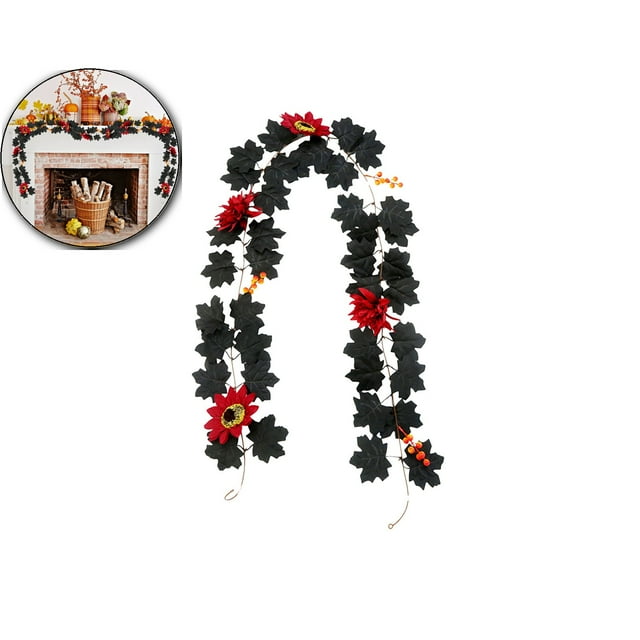 Dvruxg 78.7 Inch Maple Leaf Rattan – Artificial Autumn Decor for Home & Party – Durable Plastic Fall Leaves Garland for Indoor & Outdoor Use