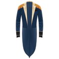 thumbnail image 3 of iiniim Mens Circus Magic Show Outfit Open Front Lapel Velvet Tailcoat Jacket with Accessories Set Dark Blue M, 3 of 6